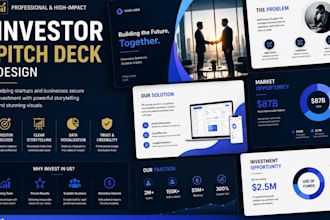 create an investor pitch deck for startup fundraising and venture capital