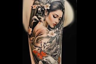 create a tattoo design of tattoo sleeve