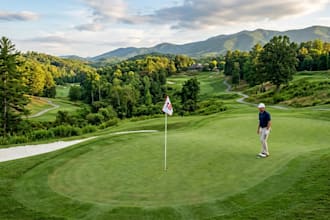 design realistic golf putting green with landscape rendering