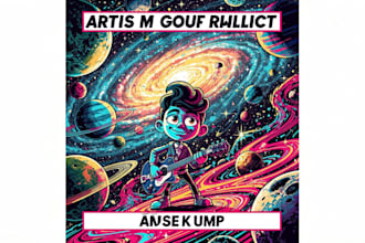 design album cover or cartoon album cover art
