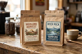 create coffee bag packaging and label design