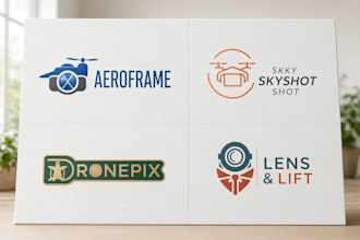 design unique modern photography and drone photography logo