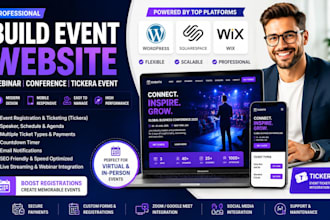 build event website, webinar, conference, tickera event wordpress website