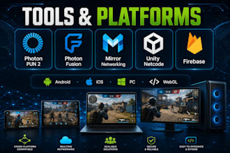 fix and develop unity multiplayer game with photon, mirror or fishnet