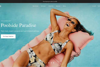 design shopify swimwear bikini website lingerie swimsuit dropshipping store