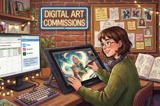 draw digital art commissions