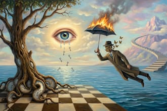 draw a custom dark surrealism for apparel