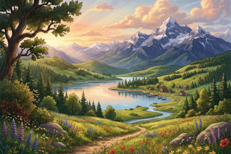 draw a natural landscape and background illustration