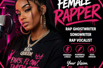 record professional female rap vocals, songwriting and hip hop hooks