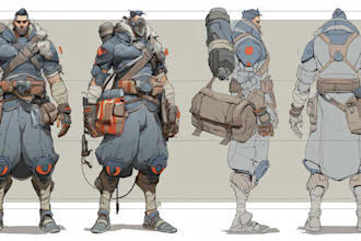 draw original character design and concept art