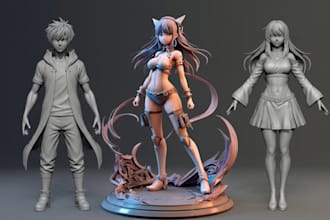 3d anime figure 3d printing action figure 3d figurine statue character 3d sculpt