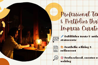 edit or write your artist statement, bio, exhibition text