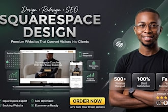 design squarespace website, booking site, SEO, redesign, ecommerce development