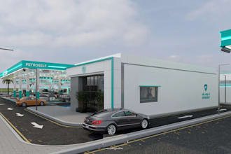 visualize 3d gas station,drive thru,mpd,car wash,transit lounge,air station,shop