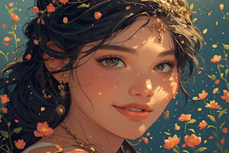 illustrate a professional disney cartoon portrait