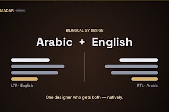 design a stunning arabic and english landing page