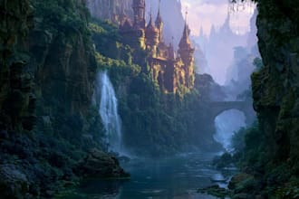 draw fantasy landscape art concept