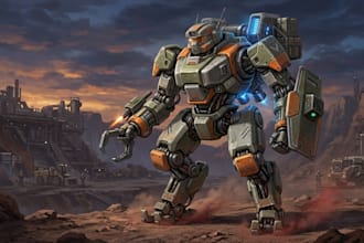 draw high quality robot, mecha concepts