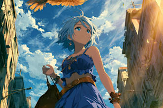 design illustration in anime or manga style