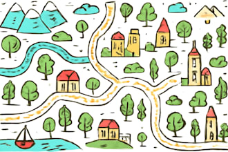 create doodle illustrated vector map
