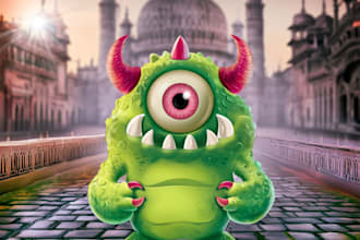 draw cartoon for character, monster, dragon