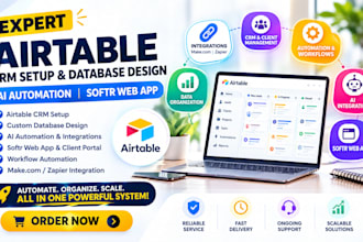 do airtable crm setup, airtable database design, ai automation, softr webapp
