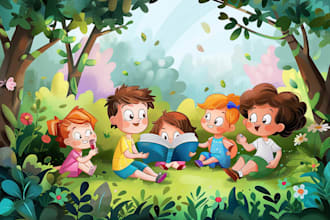 children story book illustration children story children