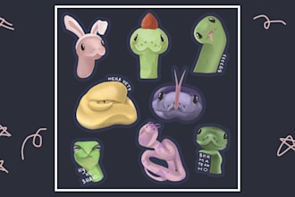 draw cute cartoon stickers and sticker packs