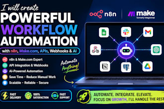 create powerful workflow automation with n8n, make com, apis, webhooks