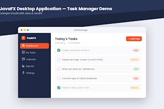 create a desktop application using java and javafx