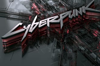 do a fancy typography logo cyberpunk or mecha