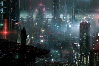 do cyberpunk futuristic city art