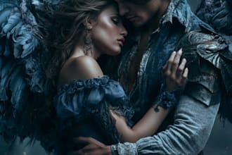 design a breathtaking fantasy romance book cover