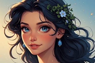 do custom disney cartoon portrait