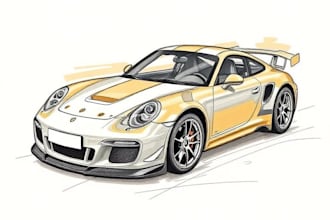 sketch cars with coffee