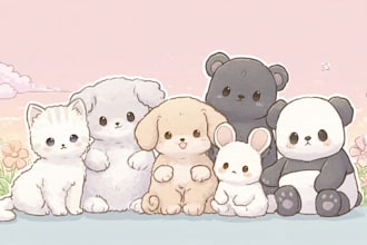 make cute animal illustration