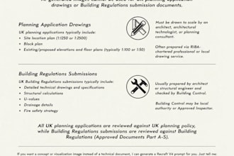 do produce UK plans for planning approval and building regs