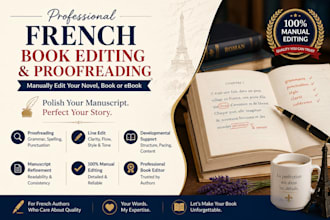 manually edit and proofread your french novel, book, or ebook
