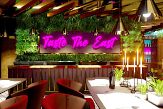 redesign 3d cafe, bakery interior,kiosk, restaurant cgi render, coffee shop, bar