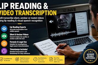 transcribe, lip read silent and unclear videos using visual speech recognition