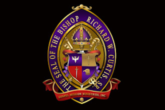 create HD church seal logo, apostle or bishop seal design