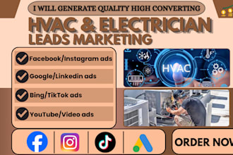 generate exclusive hvac or electrician business leads via facebook and google ad