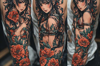 do an japanese traditional tattoo art style