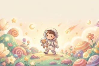 illustrate a custom childrens book page featuring your child as the hero