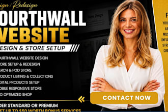 fourth wall website design, merch pod fourthwall store setup fourthwall redesign