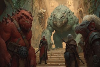 illustrate your dnd party group fantasy rpg campaign artwork