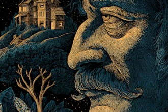 make dark art, concepts, linocut or woodcut illustrations