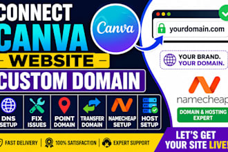 connect canva website custom domain dns setup fix transfer point namecheap host