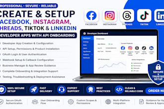 create facebook, instagram, tiktok, linkedin developer apps