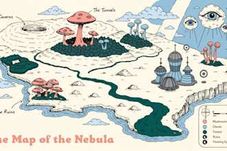 draw a custom map for fantasy, scifi, book or boardgame